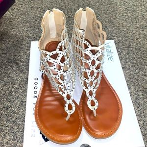 Summer White Rhinestone Sandals